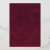 濃いムーディフローラエレガントな結婚式の日付を保存 箔招待状 (裏面)