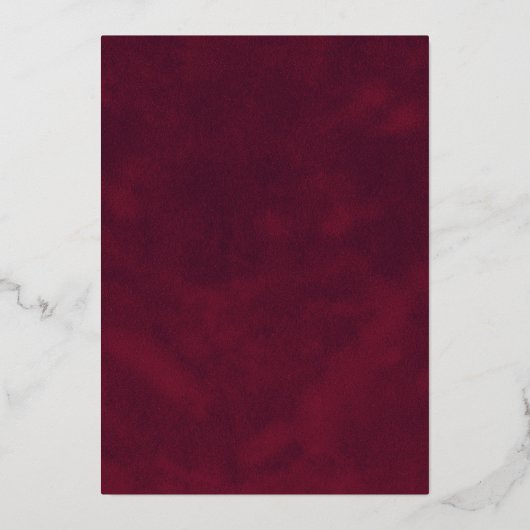 濃いムーディフローラエレガントな結婚式の日付を保存 箔招待状 (裏面)