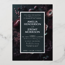 濃いムーディフローラ 箔招待状