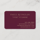 濃いムーディフローラ |黒エレガント色とブルゴーニュ赤 名刺 (裏面)