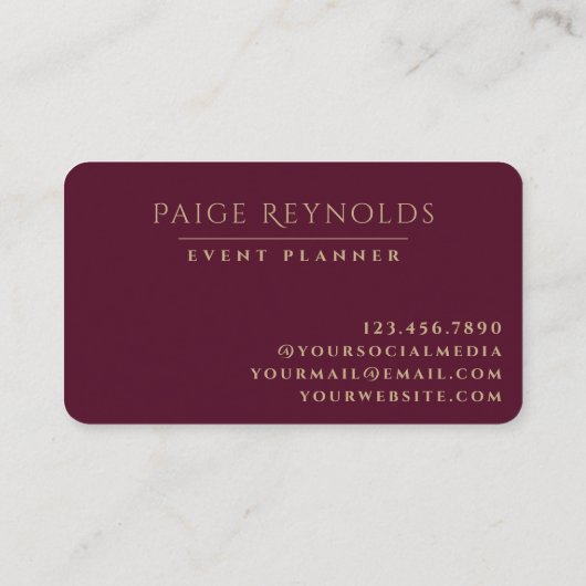 濃いムーディフローラ |黒エレガント色とブルゴーニュ赤 名刺 (裏面)