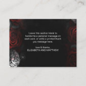 濃いムーディブラックレッド花模様サンキューカード エンクロージャーカード (裏面)