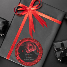 濃いムーディブラックレッド花模様 ラウンドシール