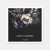 濃いムーディボーホエレガントな結婚式テンプレート スタンダードカクテルナプキン (正面)