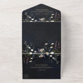 濃いムーディワイルドフラワーロマンチックな結婚童話 オールインワン招待状 (外側)