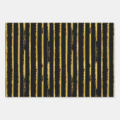 濃いムーディースクリスマス金ゴールド、クリムゾン、プレイド、ブラック ラッピングペーパーシート (正面)