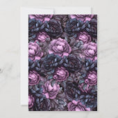 濃いムーディースゴシックパープルフラワーブライダルシャワー 招待状 (裏面)
