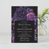 濃いムーディースゴシックパープルフラワーブライダルシャワー 招待状 (スタンド正面)