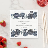 濃いムーディースゴシックブルー結婚フローラ スタンダードランチョンナプキン (インサイチュ)