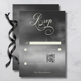濃いムーディースミッドナイトブラックフォグ結婚のQRコード 出欠カード
