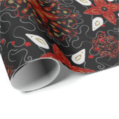 濃いムーディーブタニカルマンダラクリスマス ラッピングペーパー (ロールコーナー)