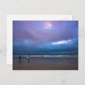 濃いムーディー紫の空景油絵 ポストカード (正面/裏面)