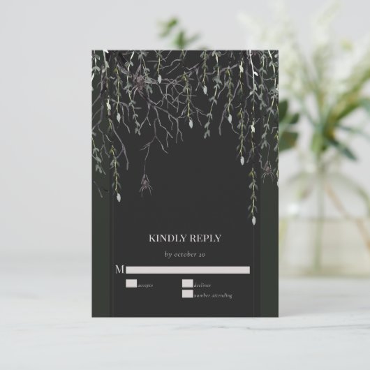 濃いムーディー結婚ゴシック 出欠カード (スタンド正面)