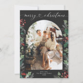 濃いムーディ冬の植物写真クリスマスカード シーズンカード (正面)