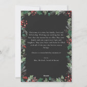 濃いムーディ冬の植物写真クリスマスカード シーズンカード (裏面)
