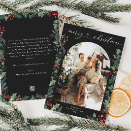 濃いムーディ冬の植物写真クリスマスカード シーズンカード