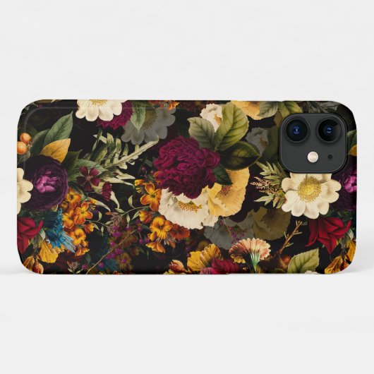 濃いムーディ花模様アンティーク冬花 Case-Mate iPhoneケース (裏面(横))