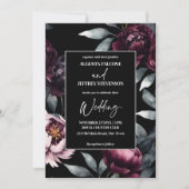 濃いムードの燃えエレガントた花々が一輪に 招待状 (正面)