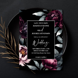 濃いムードの燃えエレガントた花々が一輪に 招待状