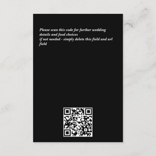 濃いムード紫色の牡丹RSVPカード エンクロージャーカード (裏面)