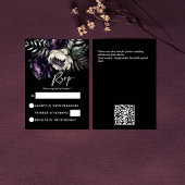濃いムード紫色の牡丹RSVPカード エンクロージャーカード