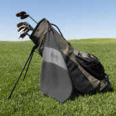 濃いモダングレーのグラデーション名またはビジネス名 ゴルフタオル (グリーン)