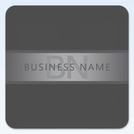 濃いモダングレーのグラデーション名またはビジネス名 スクエアシール