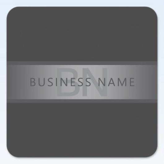 濃いモダングレーのグラデーション名またはビジネス名 スクエアシール