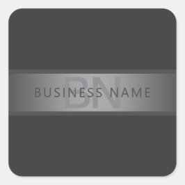 濃いモダングレーのグラデーション名またはビジネス名 スクエアシール