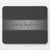 濃いモダングレーのグラデーション名またはビジネス名 マウスパッド (正面)