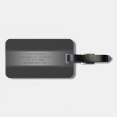 濃いモダングレーのグラデーション名またはビジネス名 ラゲッジタグ (裏面横)