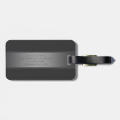 濃いモダングレーのグラデーション名またはビジネス名 ラゲッジタグ (裏面横)