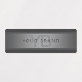 濃いモダングレーのグラデーション名またはビジネス名 ラベル (デザイン1)