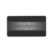 濃いモダングレーのグラデーション名またはビジネス名 ラベル (正面)