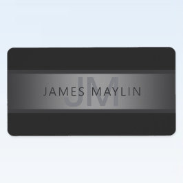 濃いモダングレーのグラデーション名またはビジネス名 ラベル