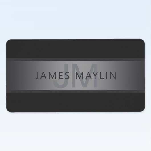 濃いモダングレーのグラデーション名またはビジネス名 ラベル