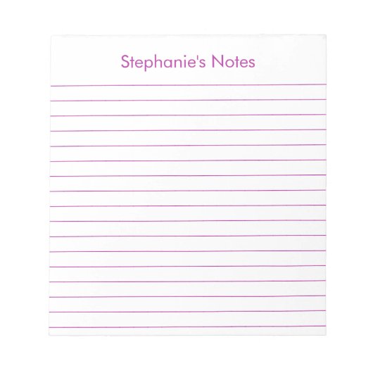 濃いモダンピンクが並びパーソナライズされたた ノートパッド (正面)