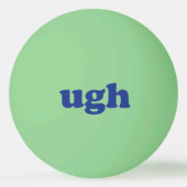 濃いモダン中におもしろいうっ青のタイポグラフィが輝く 卓球ボール (裏面)