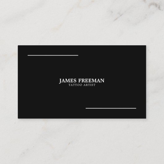 濃いモダン入れ墨のロゴ黒い入れ墨画家 名刺 (裏面)