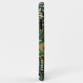 濃いモダン緑のトープ茶色の黒いアートパターン Case-Mate iPhoneケース (裏面/右)