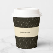 濃いモダン緑のパターンの背景ブライダルシャワー 紙コップ (裏面)