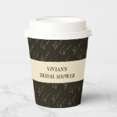 濃いモダン緑のパターンの背景ブライダルシャワー 紙コップ (正面)