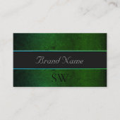 濃いモダン緑のパターン灰色ブラックモノグラム 名刺 (正面)