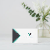 濃いモダン緑 名刺 (スタンド正面)