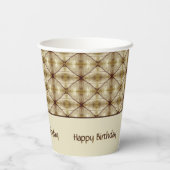 濃いモダン茶色のアクセントを持つパターン 紙コップ (裏面)