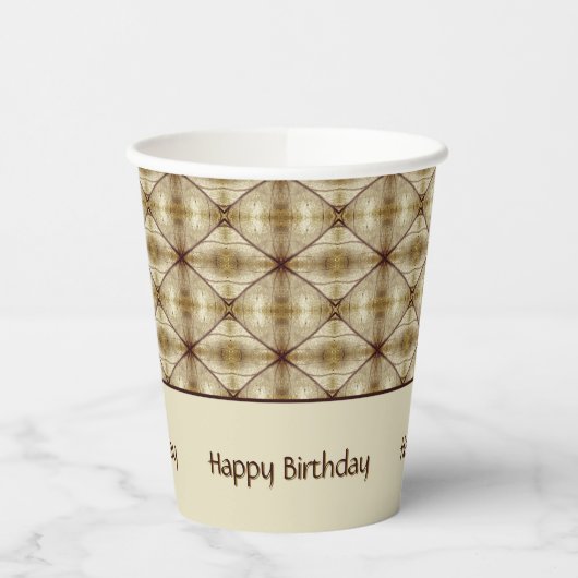 濃いモダン茶色のアクセントを持つパターン 紙コップ (左)