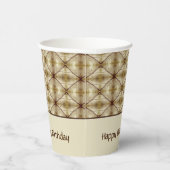 濃いモダン茶色のアクセントを持つパターン 紙コップ (右)