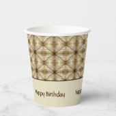 濃いモダン茶色のアクセントを持つパターン 紙コップ (正面)