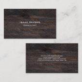 濃いモダン茶色の木のテクスチャプロフェッショナル 名刺 (正面/裏面)