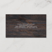 濃いモダン茶色の木のテクスチャプロフェッショナル 名刺 (裏面)